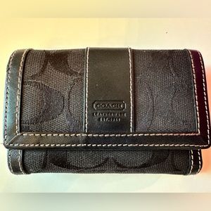 Coach Tri-fold Signature Jacquard Credit Card Wallet